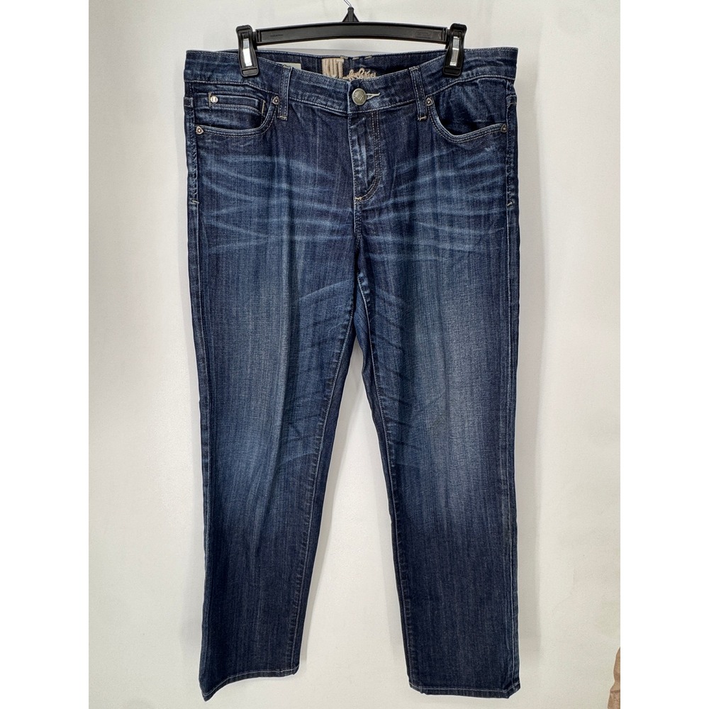 Kut from the Kloth Catherine Boyfriend Women 12 Blue Dark Wash Stretch Denim